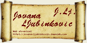 Jovana LJubinković vizit kartica